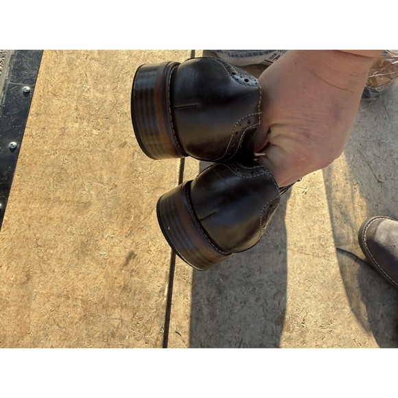 G.H. Bass Bond 9.5M Black Leather Plain Toe Oxford Dress Shoes - Picture 3 of 6